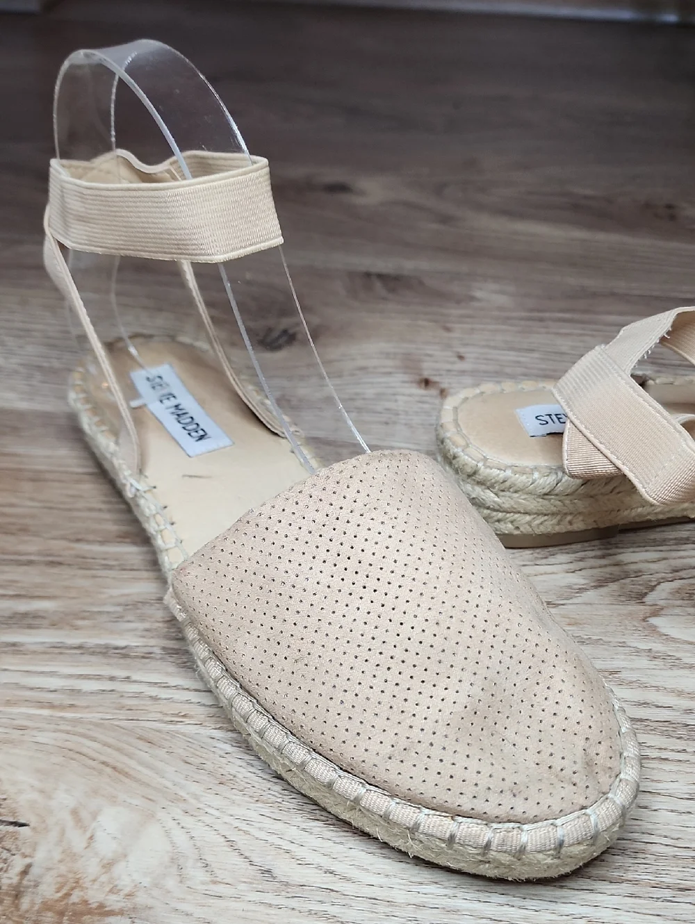 Steve Madden Merlene Strappy Elastic Ankle Wrap Espadrille Tan  Sandals